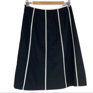 ANN TAYLOR ll Black & Cream A-Line Lined Skirt